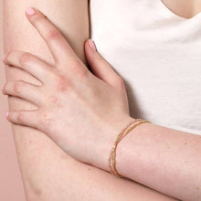 Load image into Gallery viewer, Pink Semi-Precious Stone Layered Beaded Bracelet in Gold