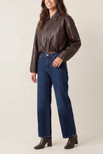 Load image into Gallery viewer, Brown PU Cropped Jacket