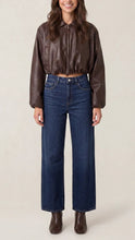 Load image into Gallery viewer, Brown PU Cropped Jacket