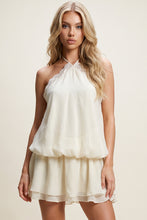 Load image into Gallery viewer, Cream Chiffon Halterneck Mini Dress