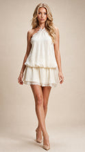 Load image into Gallery viewer, Cream Chiffon Halterneck Mini Dress