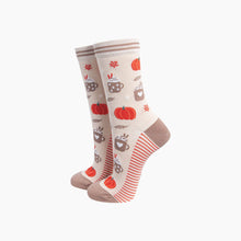 Load image into Gallery viewer, Pumpkin Spice Women's Bamboo Socks in Cream: UK 7-11 | EU 40.5-46 | US 8-12