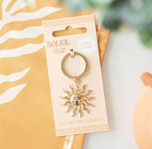 Load image into Gallery viewer, Gold Sun Keyring