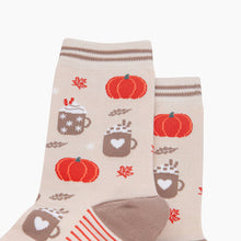 Load image into Gallery viewer, Pumpkin Spice Women's Bamboo Socks in Cream: UK 7-11 | EU 40.5-46 | US 8-12