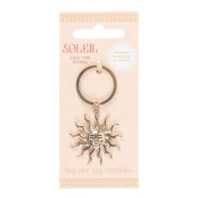 Load image into Gallery viewer, Gold Sun Keyring