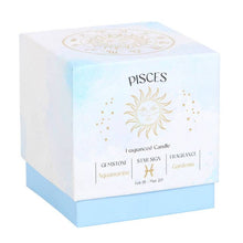 Load image into Gallery viewer, Pisces Gardenia Zodiac Crystal Candle