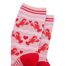 Load image into Gallery viewer, Women&#39;s Bamboo Socks - Light Pink/Red, Lobsters: UK 3-7 | EU 36-40 | US 5-9