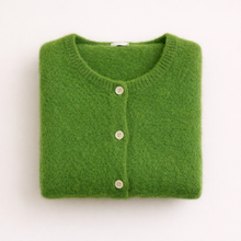 Load image into Gallery viewer, Round Neck Long Sleeve Mohair Cardigan