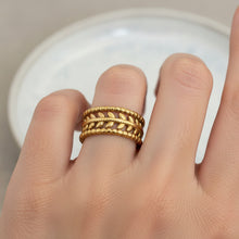 Load image into Gallery viewer, Tarnish Resistant Fern Band Open Ring