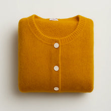 Load image into Gallery viewer, Round Neck Long Sleeve Mohair Cardigan