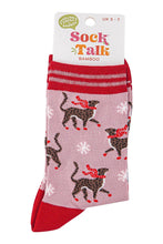 Load image into Gallery viewer, Women&#39;s Bamboo Socks - Pink/Red, Winter Cheetah: UK 3-7 | EU 36-40 | US 5-9