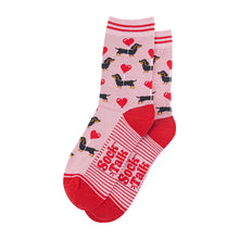 Load image into Gallery viewer, Women&#39;s Bamboo Socks - Light Pink/Red, Sausage Dogs: UK 3-7 | EU 36-40 | US 5-9