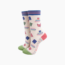 Load image into Gallery viewer, Book Lover Bamboo Socks in Cream: UK 3-7 | EU 36-40 | US 5-9