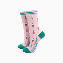 Load image into Gallery viewer, Iced Coffee Bamboo Socks in Pink: UK 3-7 | EU 36-40 | US 5-9
