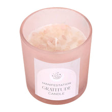 Load image into Gallery viewer, Gratitude Wild Rose Crystal Chip Candle