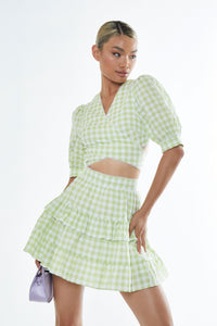Glamorous Green Gingham Top
