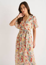 Load image into Gallery viewer, Multi Floral Jacquard Chiffon Midi Dress