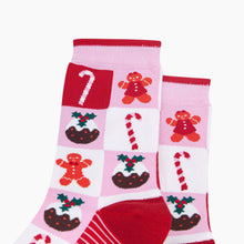 Load image into Gallery viewer, Christmas Sweets Squares Women's Bamboo Socks in Pink/Red: UK 3-7 | EU 36-40 | US 5-9