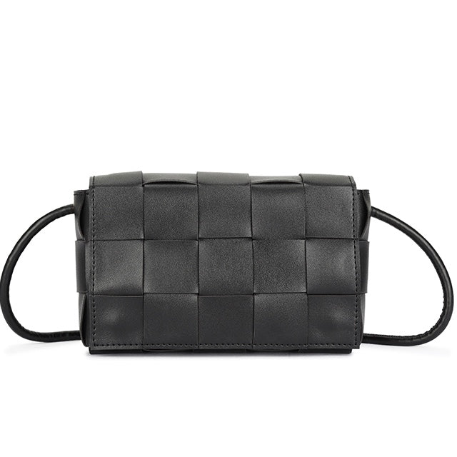 Black Woven Cross Body Bag