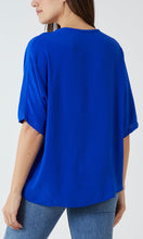 Load image into Gallery viewer, Royal Blue V-Neck Tie Hem Top