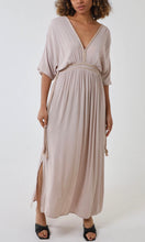 Load image into Gallery viewer, Beige Rope Detail Plunge Batwing Maxi Dress