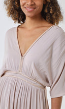 Load image into Gallery viewer, Beige Rope Detail Plunge Batwing Maxi Dress