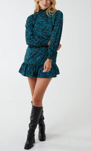 Load image into Gallery viewer, Abstract Teal Animal Mini Shift Dress