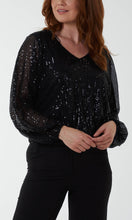 Load image into Gallery viewer, Black Sequin Top