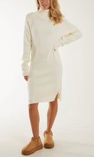 Load image into Gallery viewer, Cream Roll Neck Jumper Dress
