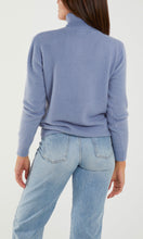 Load image into Gallery viewer, Denim Roll Neck Fluffy Jumper