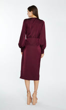 Load image into Gallery viewer, Burgundy Sateen Wrap Dress