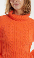 Load image into Gallery viewer, ORANGE CABLE KNIT ROLL NECK JUMPER