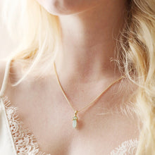 Load image into Gallery viewer, Green Aventurine Crystal Point Pendant Necklace in Gold