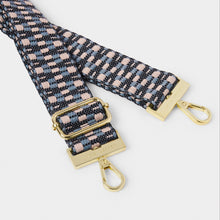 Load image into Gallery viewer, Slate Zig Zag Canvas Bag Strap