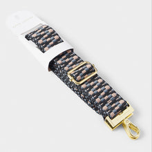Load image into Gallery viewer, Slate Zig Zag Canvas Bag Strap
