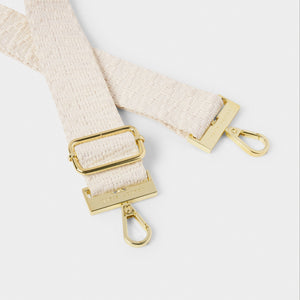 Ecru Zig Zag Canvas Bag Strap
