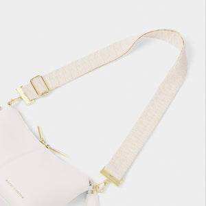 Ecru Zig Zag Canvas Bag Strap