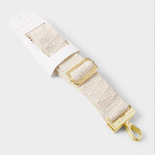Load image into Gallery viewer, Ecru Zig Zag Canvas Bag Strap