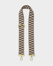 Load image into Gallery viewer, Zig Zag Canvas Bag Strap in Chocolate