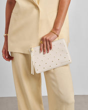 Load image into Gallery viewer, Off White Tassel Studded Charm Pouch