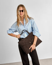 Load image into Gallery viewer, Bitter Chocolate Lori Suedette Tote Bag