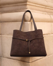 Load image into Gallery viewer, Bitter Chocolate Lori Suedette Tote Bag