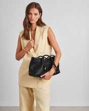 Load image into Gallery viewer, Black Nova Hand Woven Small Shoulder Tote