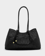 Load image into Gallery viewer, Black Nova Hand Woven Small Shoulder Tote