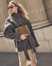 Load image into Gallery viewer, Olive Nova Hand Woven Top Handle Bag