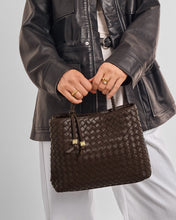 Load image into Gallery viewer, Chocolate Nova Hand Woven Top Handle Bag
