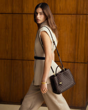 Load image into Gallery viewer, Chocolate Nova Hand Woven Top Handle Bag