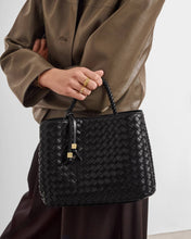 Load image into Gallery viewer, Black Nova Hand Woven Top Handle Bag