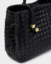 Load image into Gallery viewer, Black Nova Hand Woven Top Handle Bag