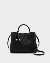Load image into Gallery viewer, Black Nova Hand Woven Top Handle Bag